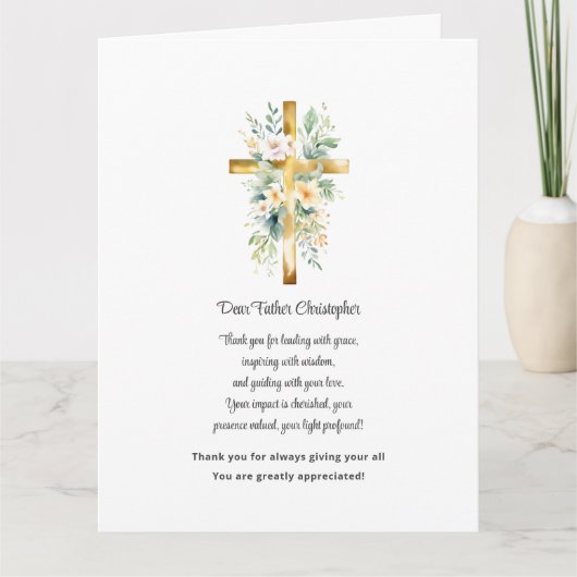 Pastor Appreciation Thank You Card - Floral Kaart (Voorkant)