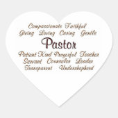 Pastor Attributen Hart Sticker (Voorkant)