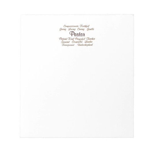 Pastor Attributen Notitieblok (Voorkant)