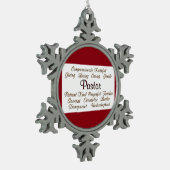 Pastor Attributen Tin Sneeuwvlok Ornament (Links)