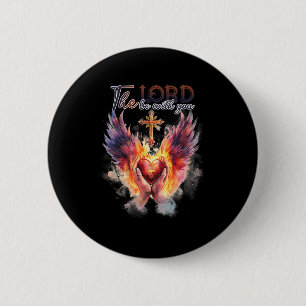 Pastor - Bidden Handen voor het Heilig Hart Ronde Button 5,7 Cm