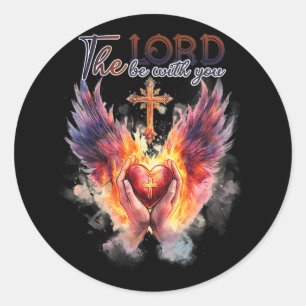 Pastor - Bidden Handen voor het Heilig Hart Ronde Sticker