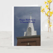 PASTOR Birthday Card - Steeple Kaart (Gele Bloem)
