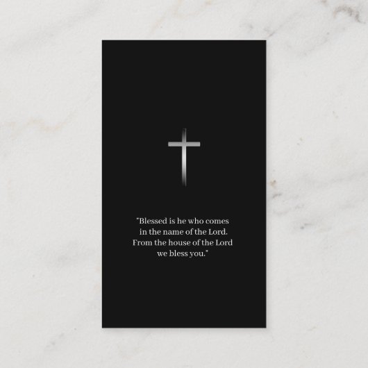 pastor | Christelijk kruisje Visitekaartje (Achterkant)