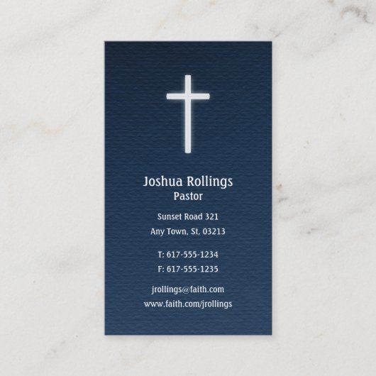 pastor | Christelijk kruisje Visitekaartje (Voorkant)