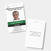 Pastor Custom ID Badge (Voor- en achterkant)