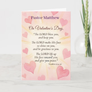 Pastor Custom Name Valentines Day Blessing Feestdagen Kaart