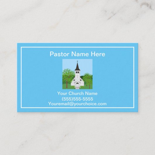 Pastor en kerk visitekaartje (Voorkant)