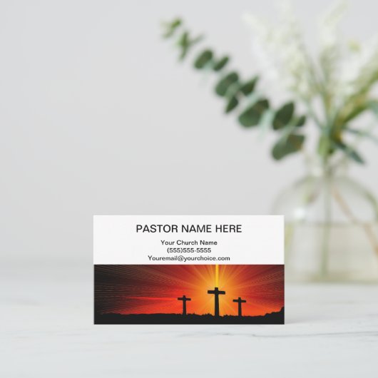 Pastor en Visitekaartje van de kerk (Staand voorkant)