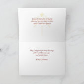 Pastor en vrouw met kerstzegels Rood, Gold Star Feestdagen Kaart (Binnen)