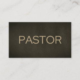 Pastor Faded Black Distressed Leather Church Visitekaartje