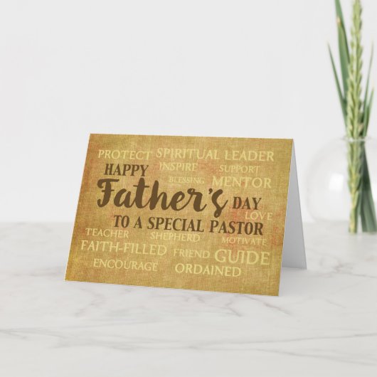 Pastor Fathers Day Qualities Kaart (Voorkant)