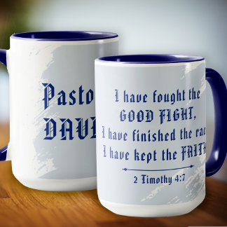Pastor Geschenk Goede Strijd Schrift Mok