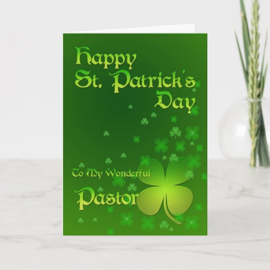 Pastor, Happy St Patrick's day card Kaart (Voorkant)