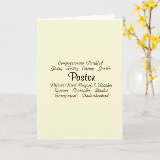 PASTOR Hartelijk dank Kaart (Gele Bloem)