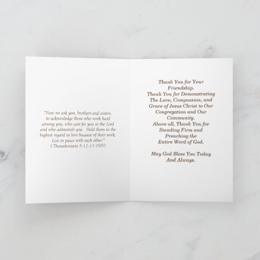 PASTOR Hartelijk dank - SG Card Kaart (Binnen)