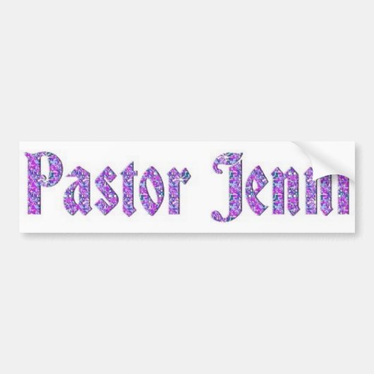pastor Jenni4 Bumpersticker (Voorkant)