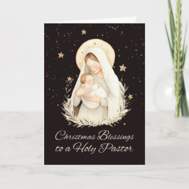 Pastor Kerstzegeningen Madonna en kind Kaart