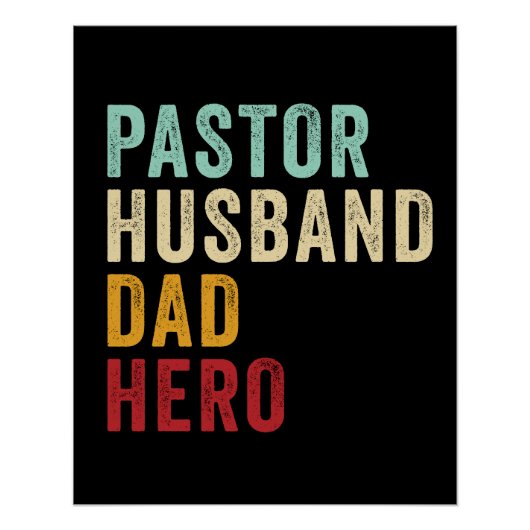 Pastor Man Papa Hero - Christelijke Vaderdag Perfect Poster (Voorkant)
