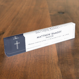 Pastor Modern Minimal Cross Scripture Marine Naambordje