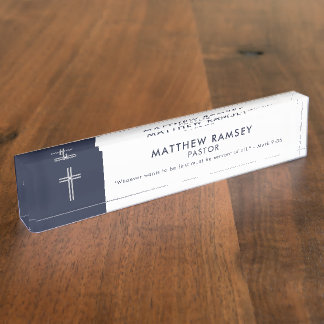 Pastor Modern Minimal Cross Scripture Marine Naambordje