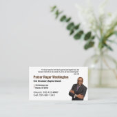 Pastor of Deacon Photo Church Visitekaartje (Staand voorkant)