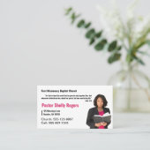 Pastor of Deacon Photo Church Visitekaartje (Staand voorkant)