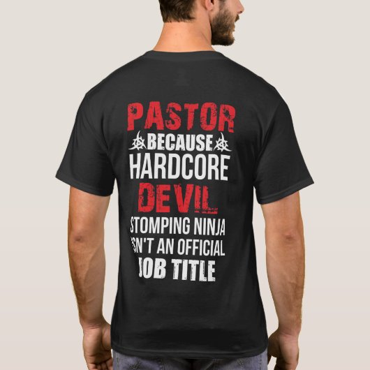 Pastor omdat Hardcore duivel stomping Ninja T-shirt (Achterkant)