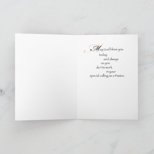 Pastor Ordination Congratulation Cross Kaart (Binnen)