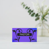 Pastor Paarse Teken Visitekaartje (Staand voorkant)