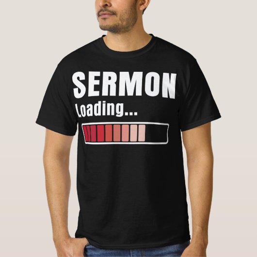 Pastor preek laden grappig t-shirt (Voorkant)