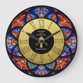 Pastor Priest Ordination Jubileum Glas in lood Grote Klok (Voorkant)