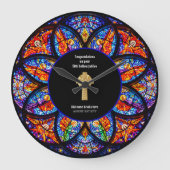 Pastor Priest Ordination Jubileum Glas in lood Grote Klok (Voorkant)