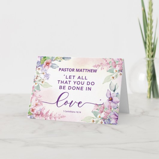 Pastor Religious Valentijnsdag Love Scripture Kaart (Voorkant)