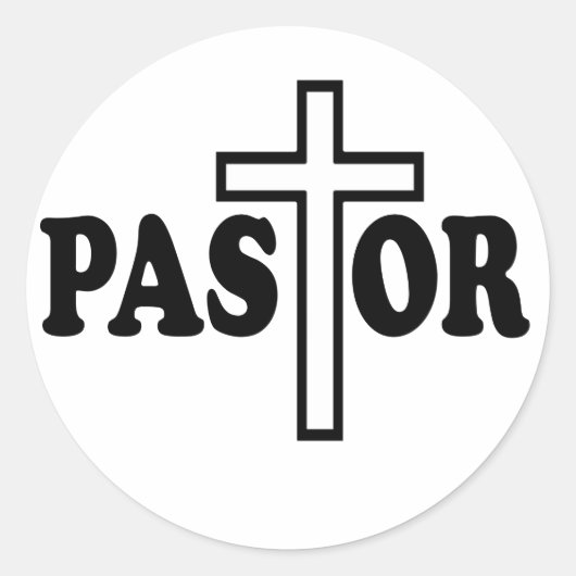 pastor ronde sticker (Voorkant)