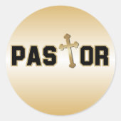 pastor ronde sticker (Voorkant)