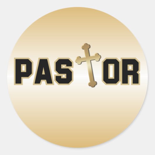 pastor ronde sticker (Voorkant)