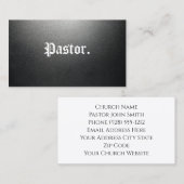Pastor verlichte zwarte kerk visitekaartje (Voorkant / Achterkant)