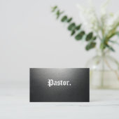 Pastor verlichte zwarte kerk visitekaartje (Staand voorkant)
