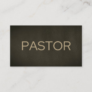 Pastor Vervaaide Zwarte Versleten Leren Kerk Visitekaartje