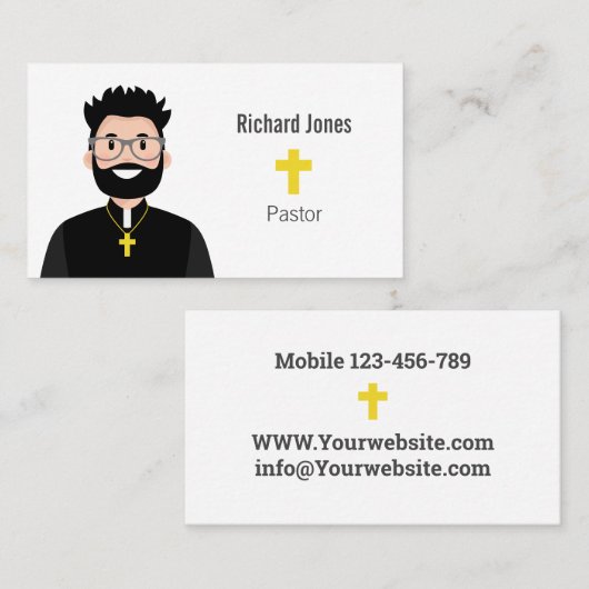 Pastor-Visitekaartje Visitekaartje (Voorkant / Achterkant)