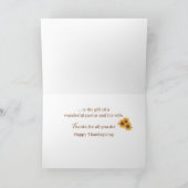 Pastor & vrouw-zegeningen op Thanksgiving Zonneblo Kaart (Binnen)