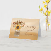 Pastor & vrouw-zegeningen op Thanksgiving Zonneblo Kaart (Gele Bloem)