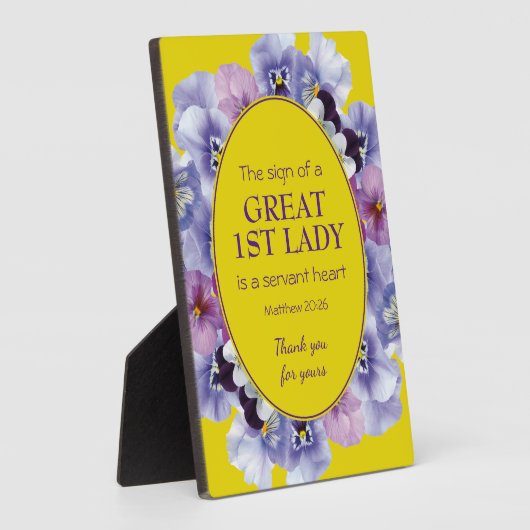 Pastor waardering 1E DAME | Bloemendankbetuiging Fotoplaat (Zijkant)