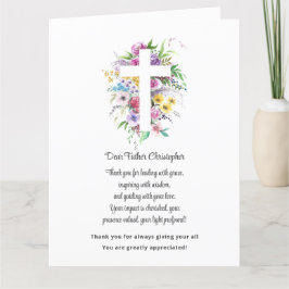 Pastor waardering bloemenbedankkaart bedankkaart