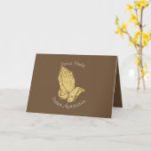 Pastor Waardering met gebeden handen Kaart (Gele Bloem)