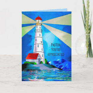 Pastor Waarderings Vuurtoren Baken Licht op Zee Kaart