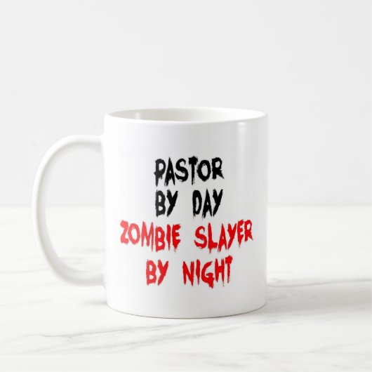 Pastor Zombie Slayer Joke Koffiemok (Links)
