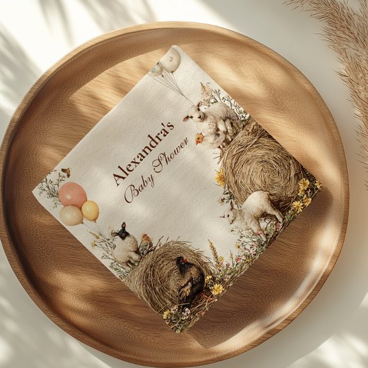 pastoraal Baby shower voor plattelandsschuren Servet