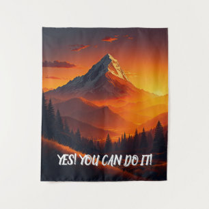 Pastoraal berglandschap bij zonsondergang wandkleed